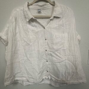 Casual White Button-Up Shirt